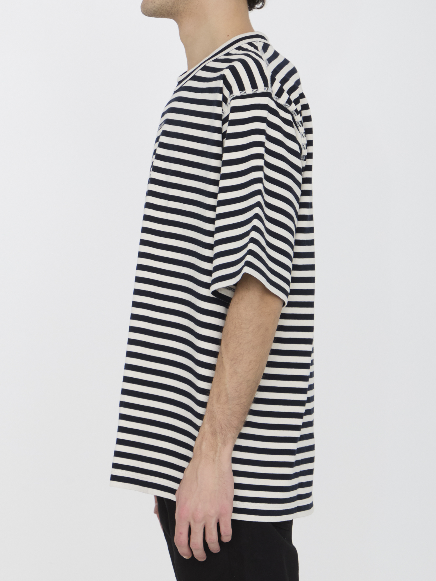 Dolce & Gabbana Striped Short-sleeved T-shirt In Black