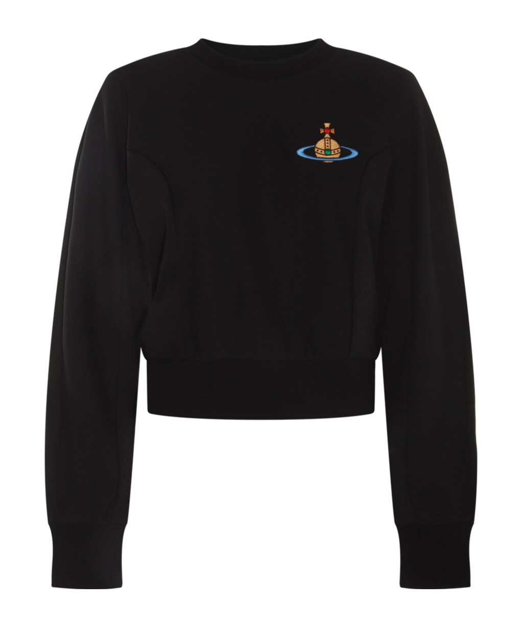 Vivienne Westwood Orb-embroidered Cotton Sweatshirt In Black