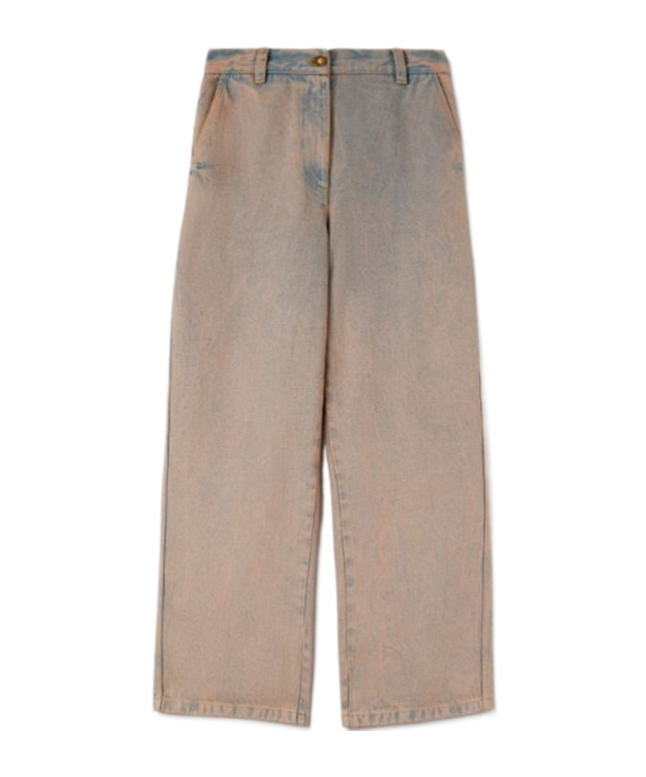 Shop Palm Angels Logo-embroidered Overdye-wash Jeans In Nude