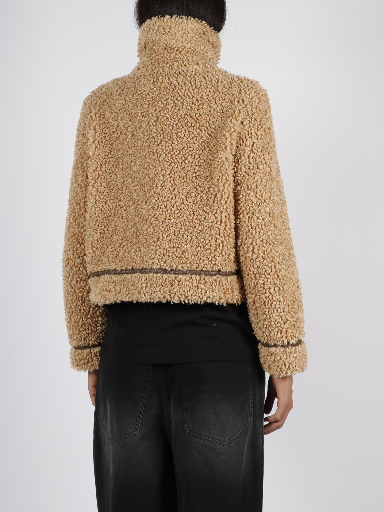 STAND STUDIO ZIP-UP FAUX-SHEARLING JACKET