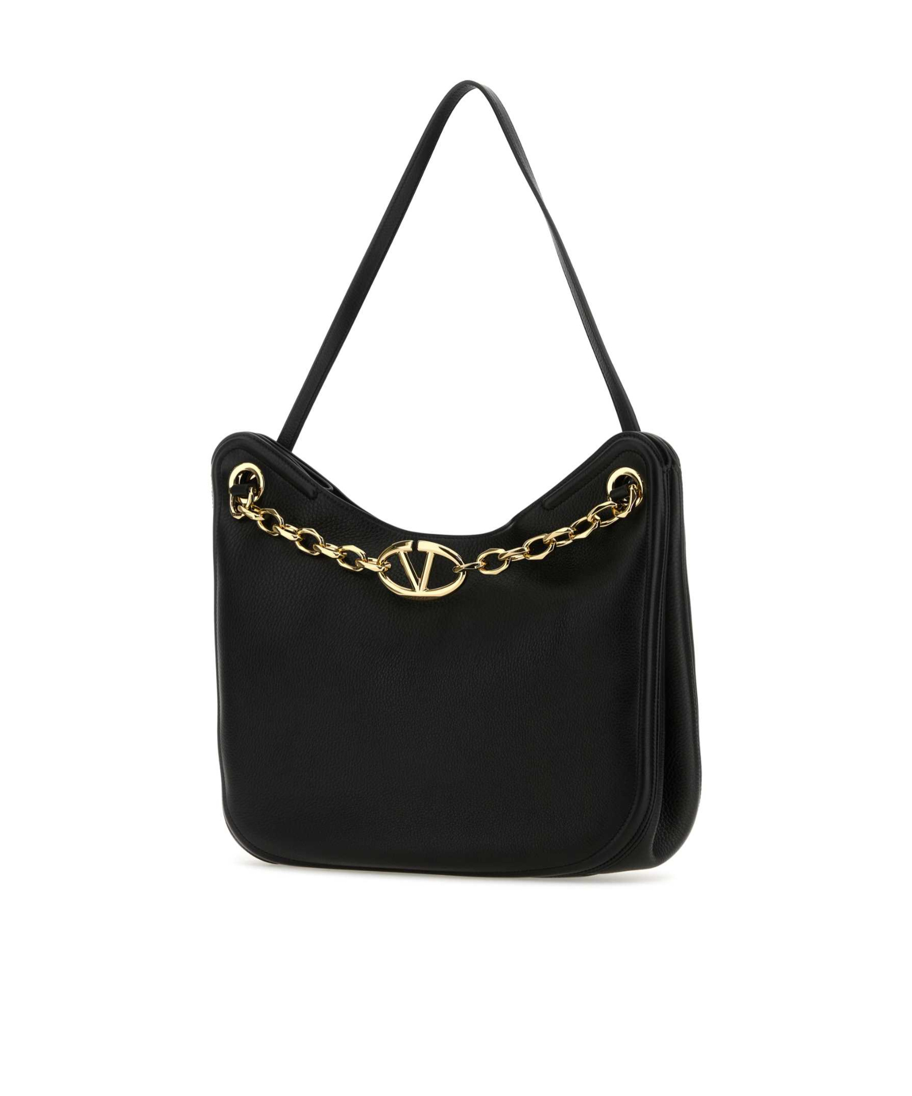 Valentino Vlogo Signature Chain-link Shoulder Bag In Black
