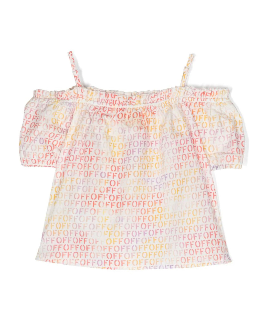 OFF-WHITE LOGO-PRINT COTTON BLOUSE