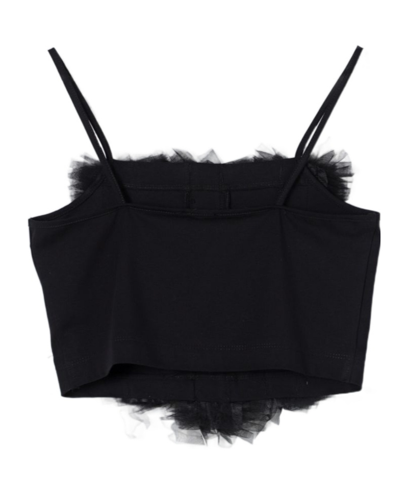 Monnalisa Ruffled Crop Top In Black