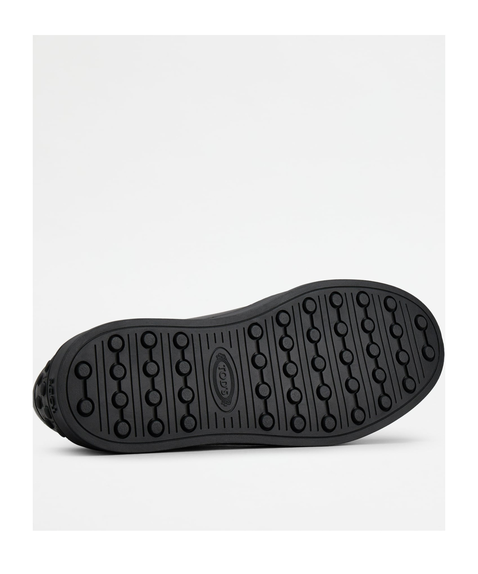 Tod's Rubber Sole Round Toe Low-top Sneakers In Black