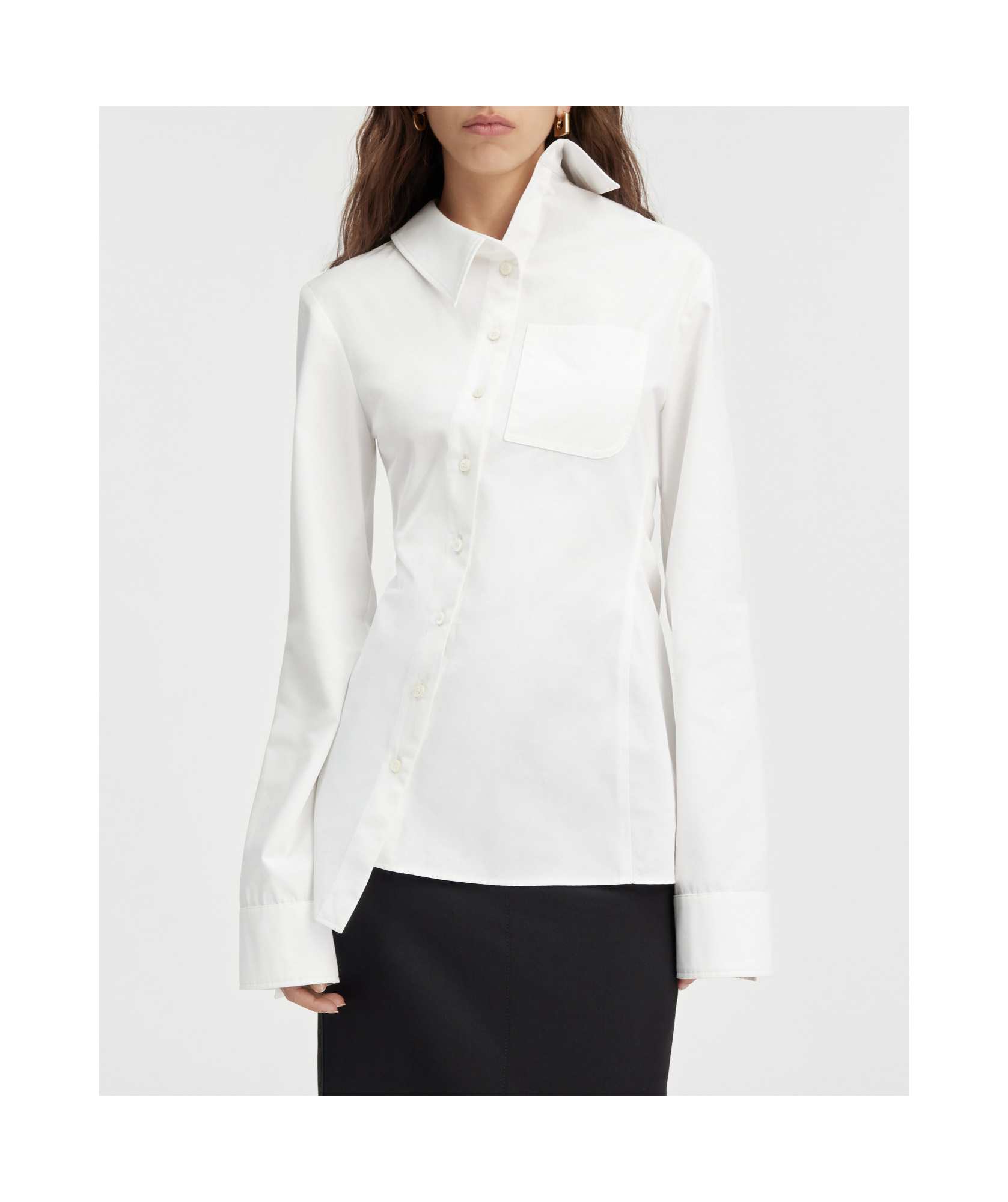 Jacquemus Pablo Asymmetric Button-up Shirt In White