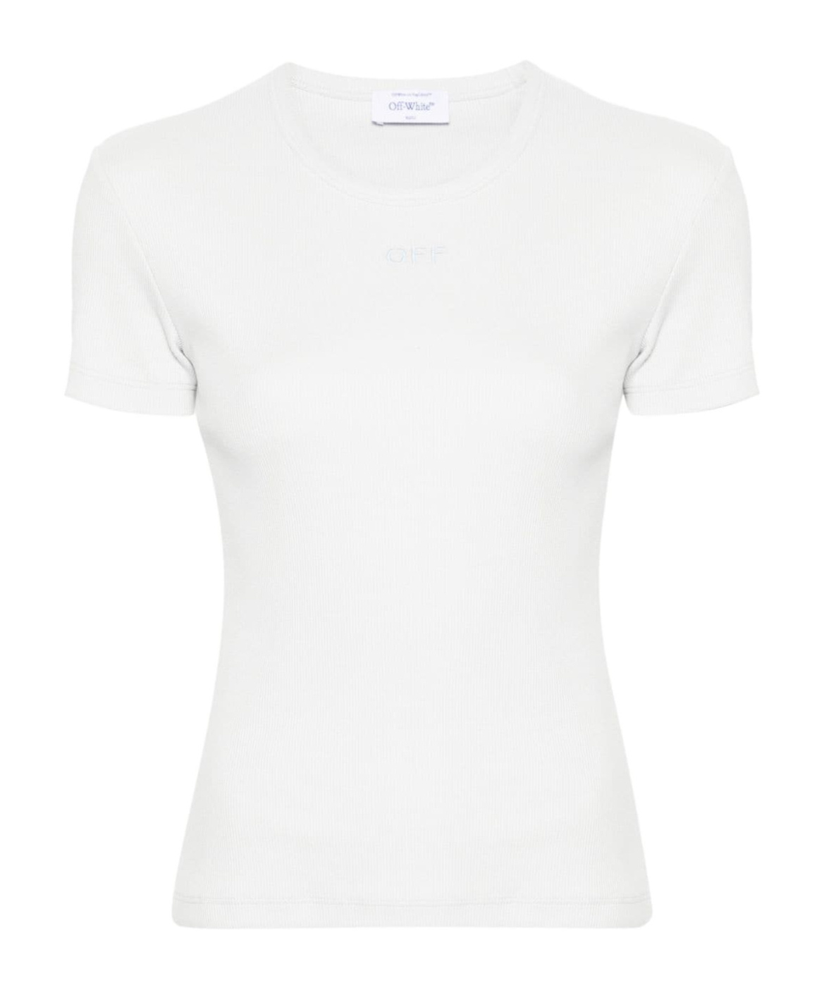 Off-white Off Stamp Short-sleeved Crewneck T-shirt In White