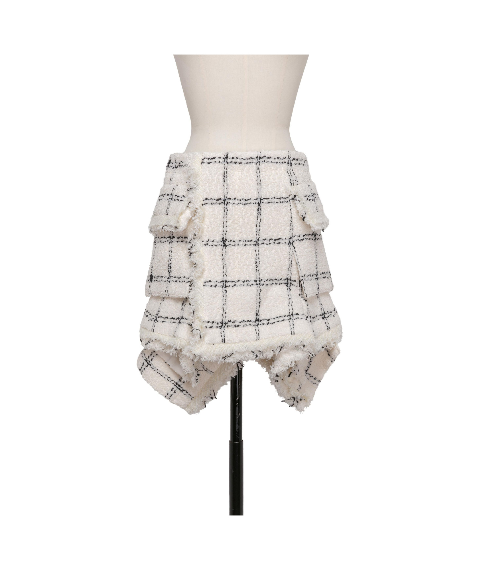 Sacai Tweed Skirt In White