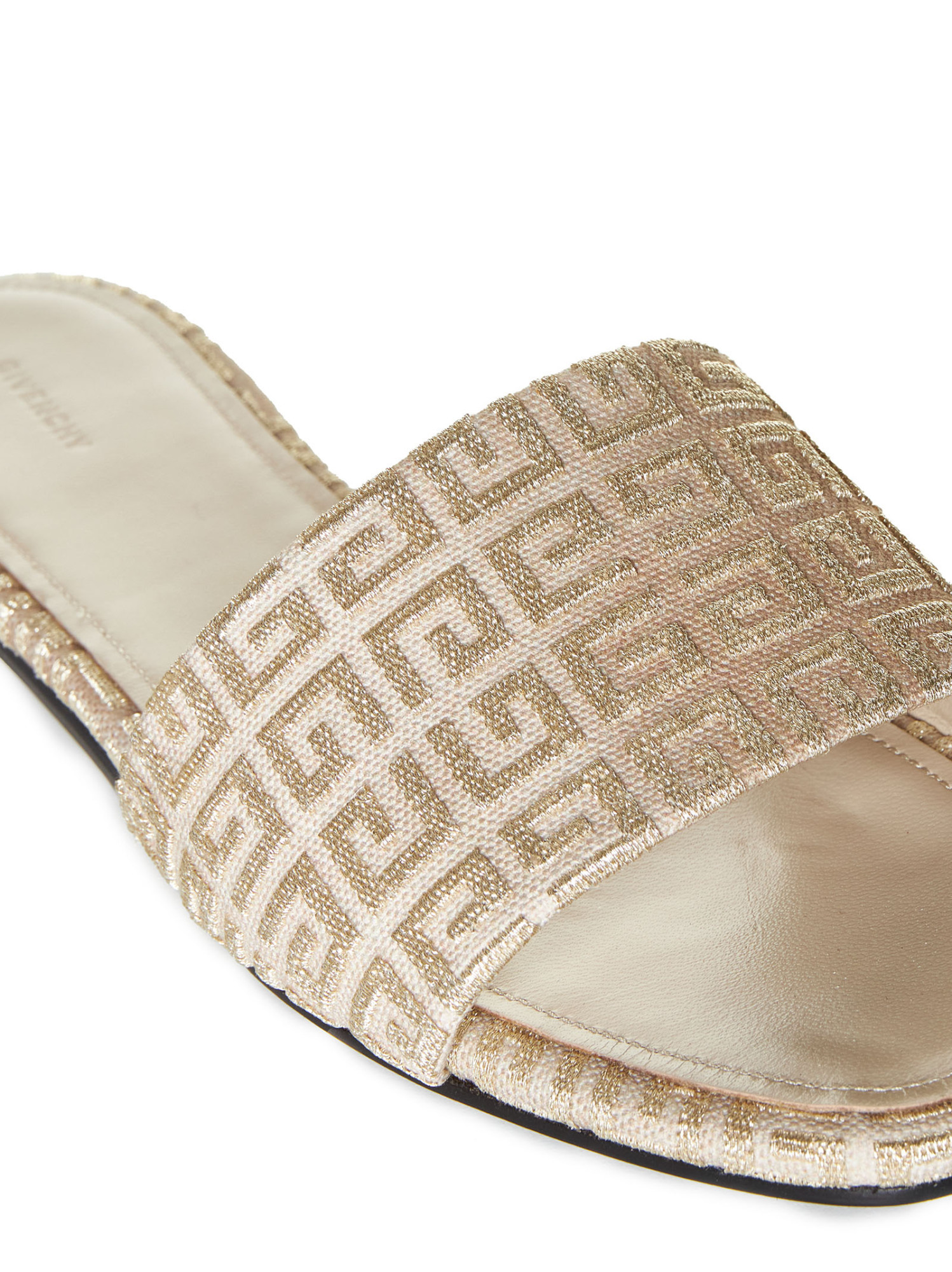 Givenchy 4g-jacquard Flat Slides In Nude