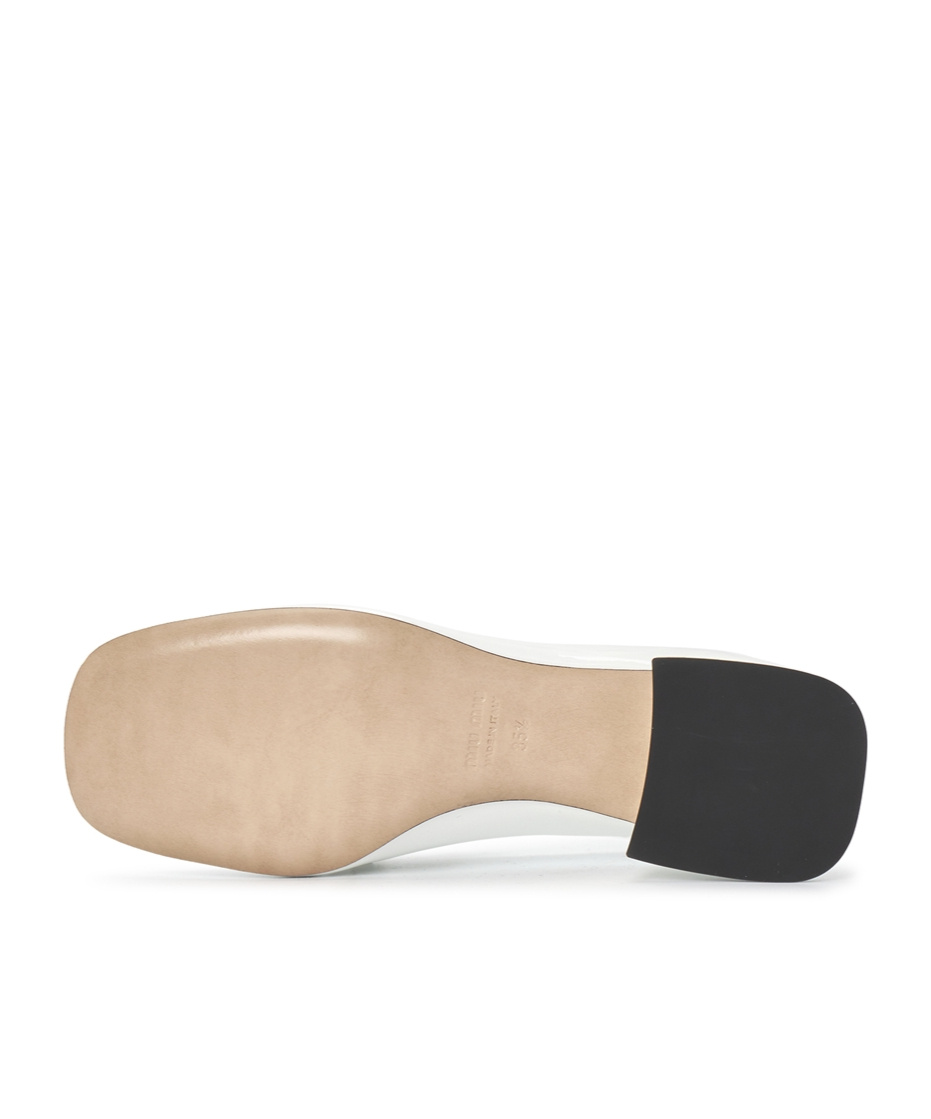 Miu Miu Square Head Loafer Shoes In White