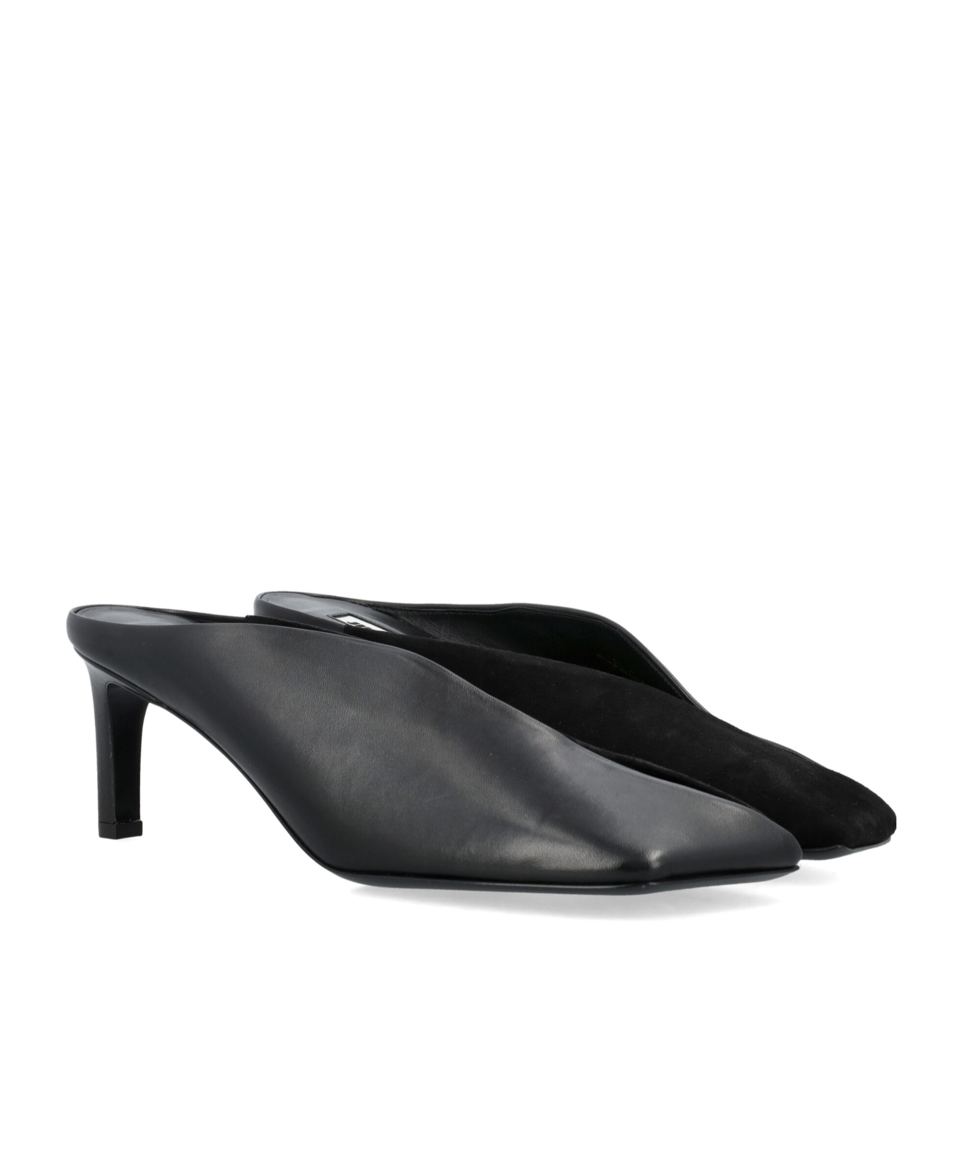 Jil Sander 70 Nappa Leather Mules In Gray