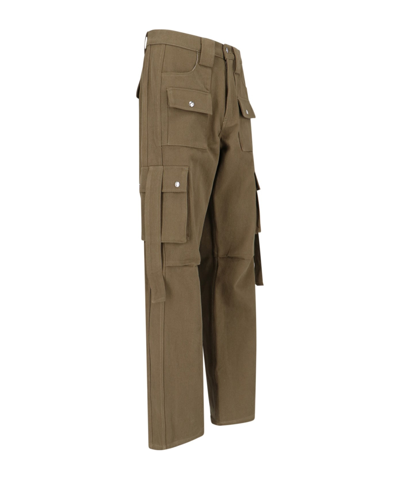 Rhude Cargo Pocket Straight Leg Trousers Button Belt In Brown