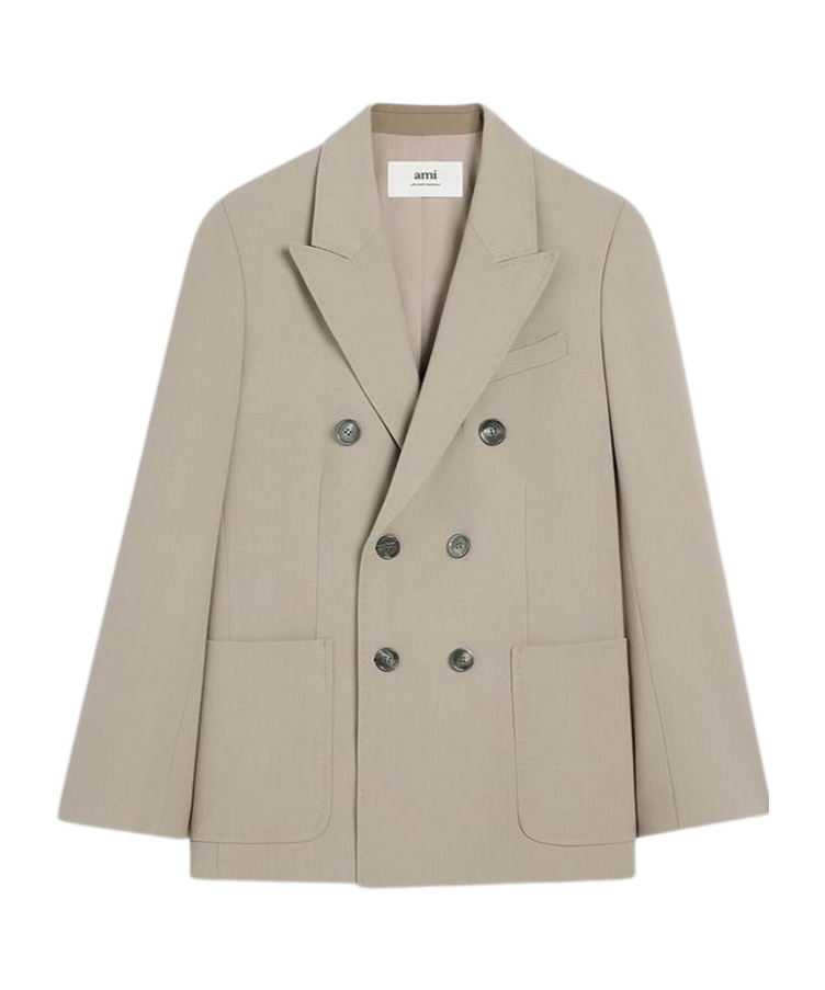 Ami Alexandre Mattiussi Double Breasted Jacket Neutrals For Men In Nude
