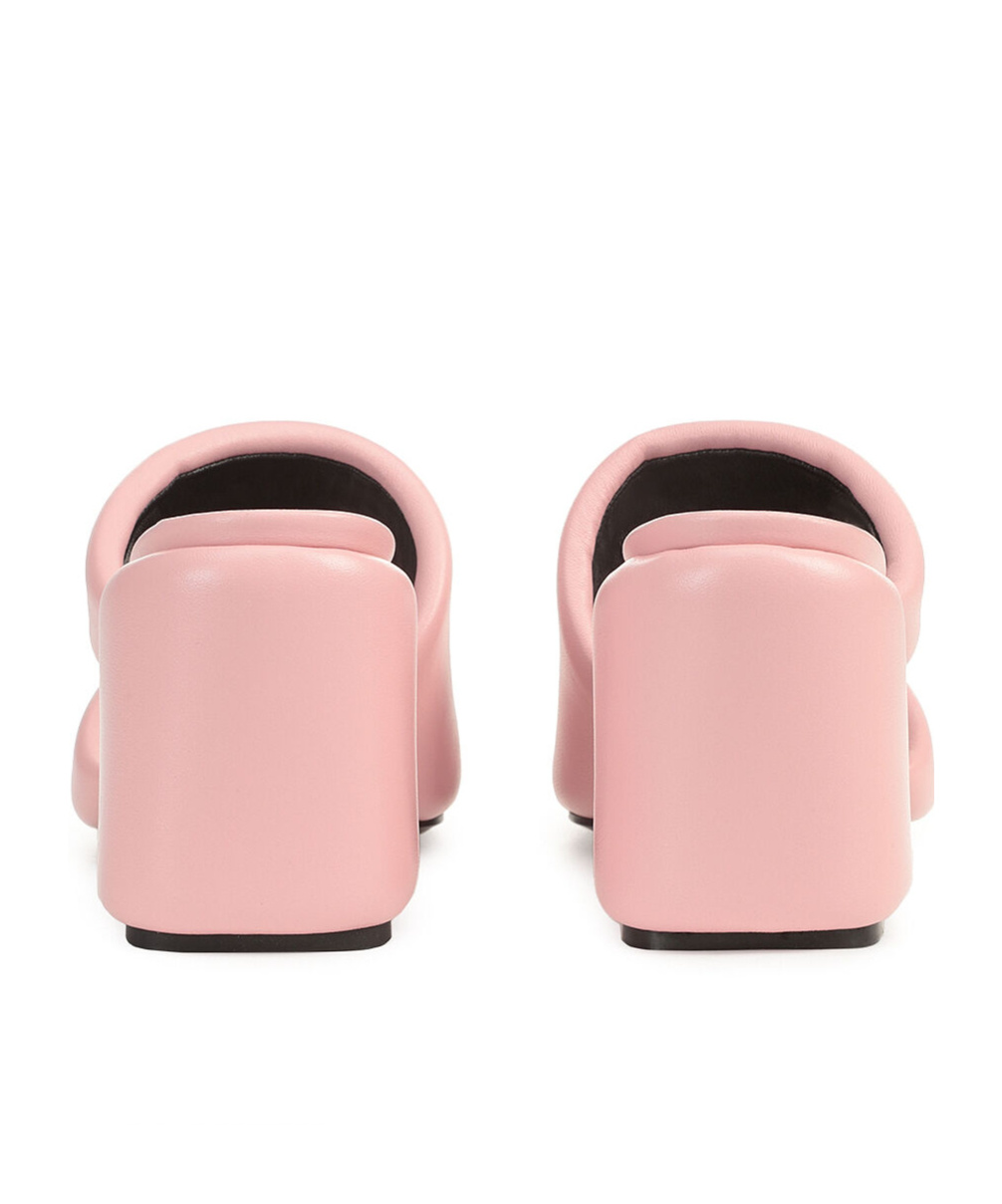 Sergio Rossi Square-headed High-heeled Sandals In Pink