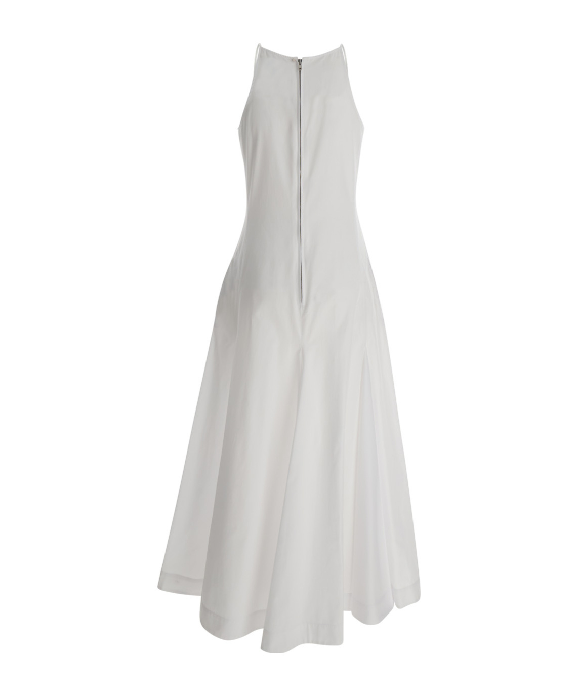 Sportmax Cactus Sleeveless Round Neckline A-line Midi Dress In White