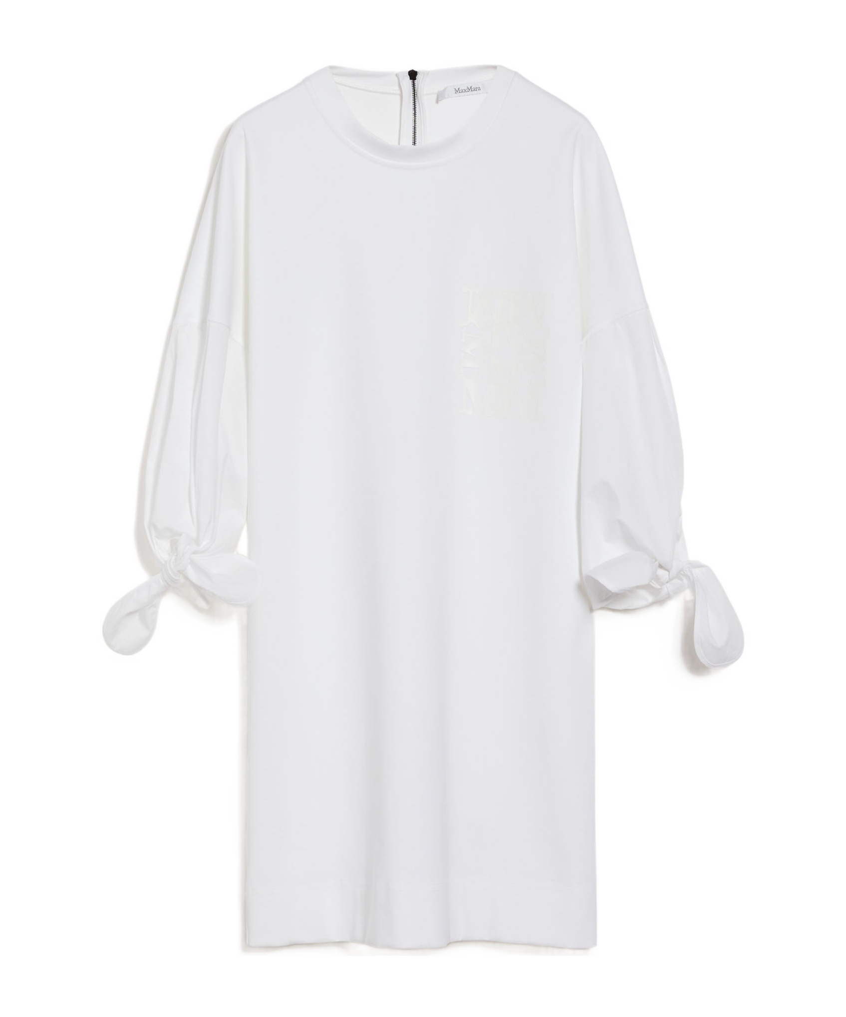 Max Mara Cotton Poplin Lace-up Mini Dress In White