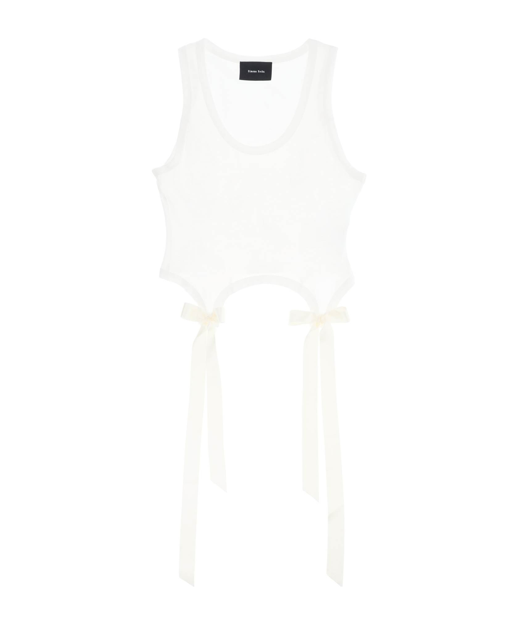 Simone Rocha White Easy Tank Top In White