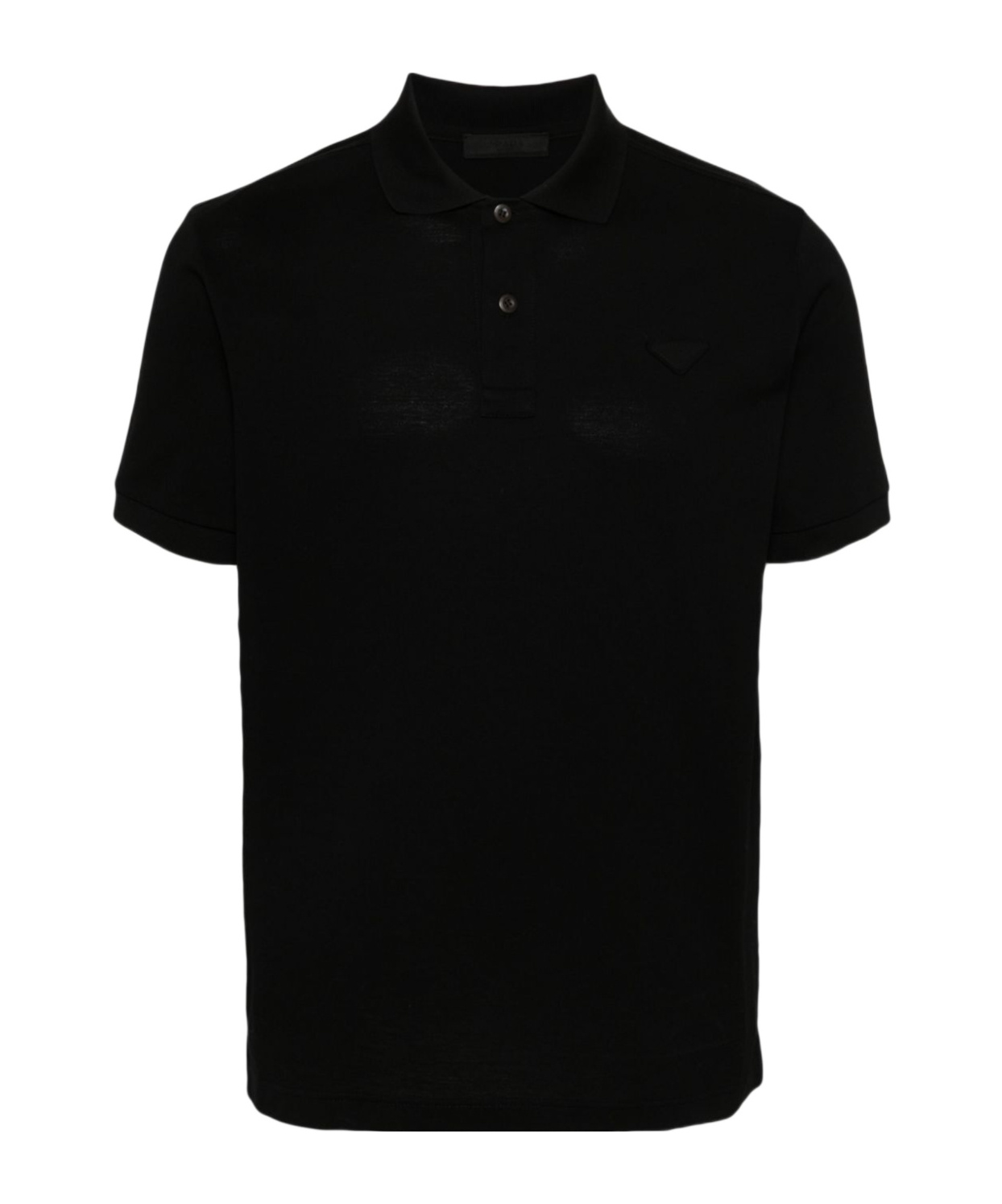 Prada Piqu� Short-sleeve Polo Shirt In Black