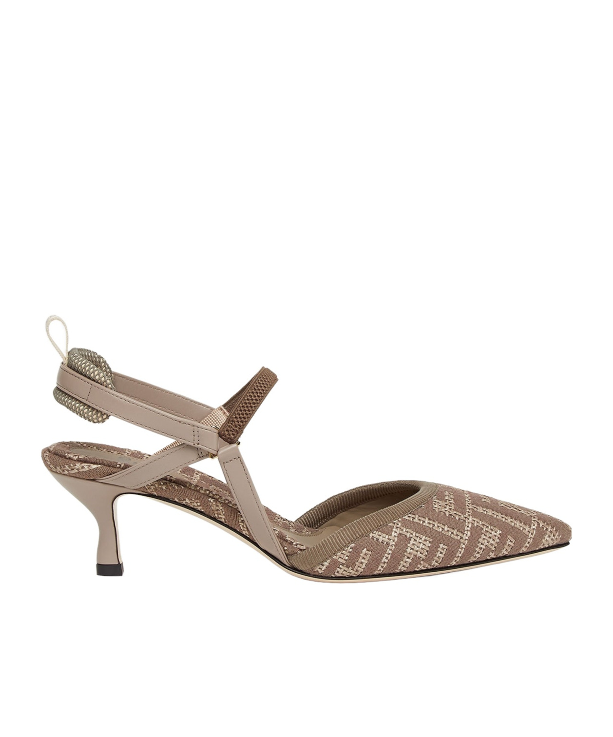 Fendi Colibrì Lite Slingbacks In Ff Fabric In Brown