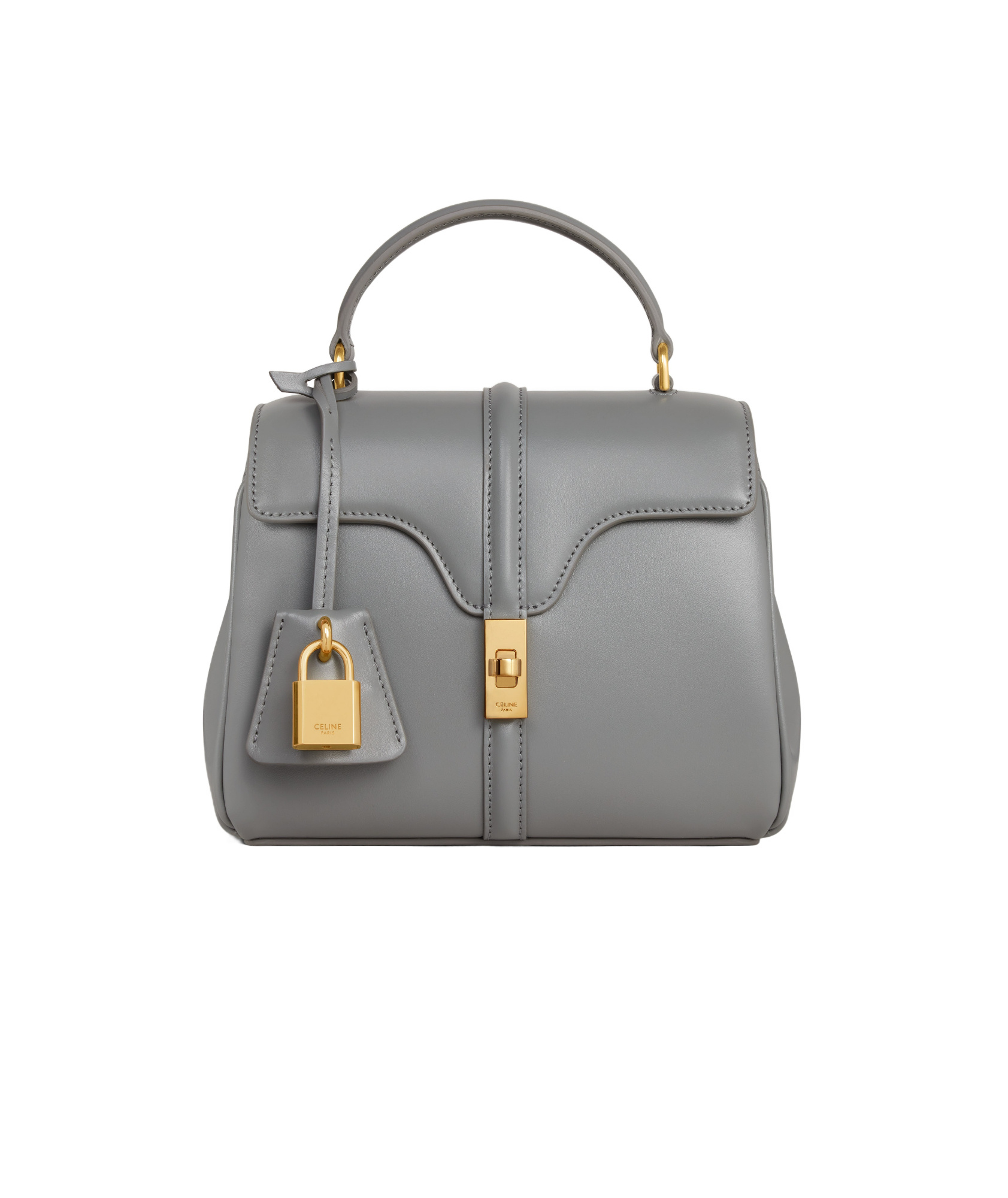 Celine Mini 16 Flip Shoulder Bag In Gray
