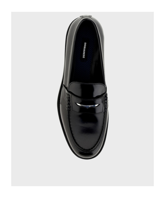 Dsquared2 Man Loafers Black Size 11 Soft Leather In Black