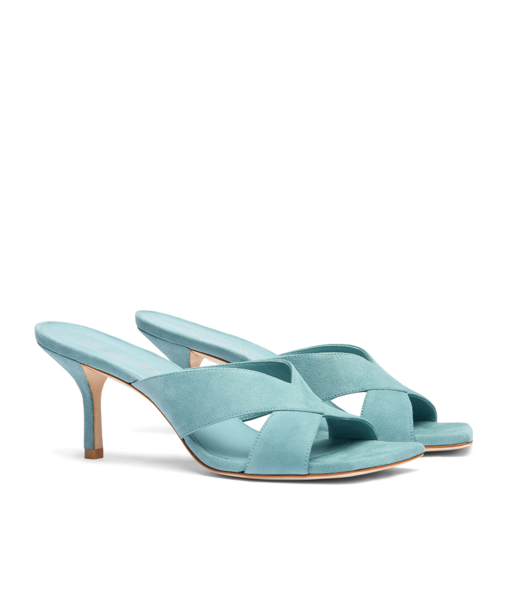 Stuart Weitzman Carmen 75mm Mules In Blue