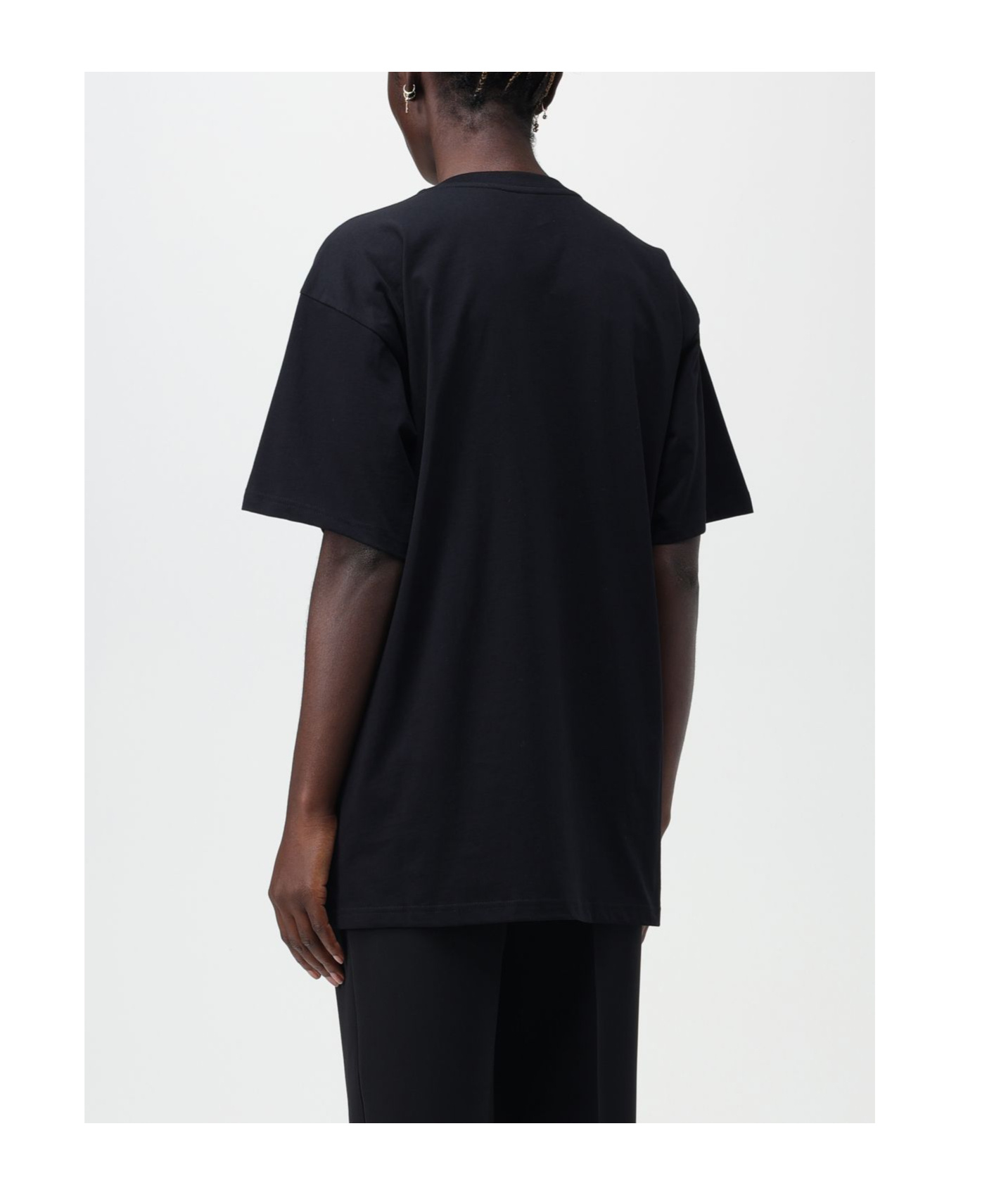 Moschino Black Organic Cotton Jersey T-shirt In Black