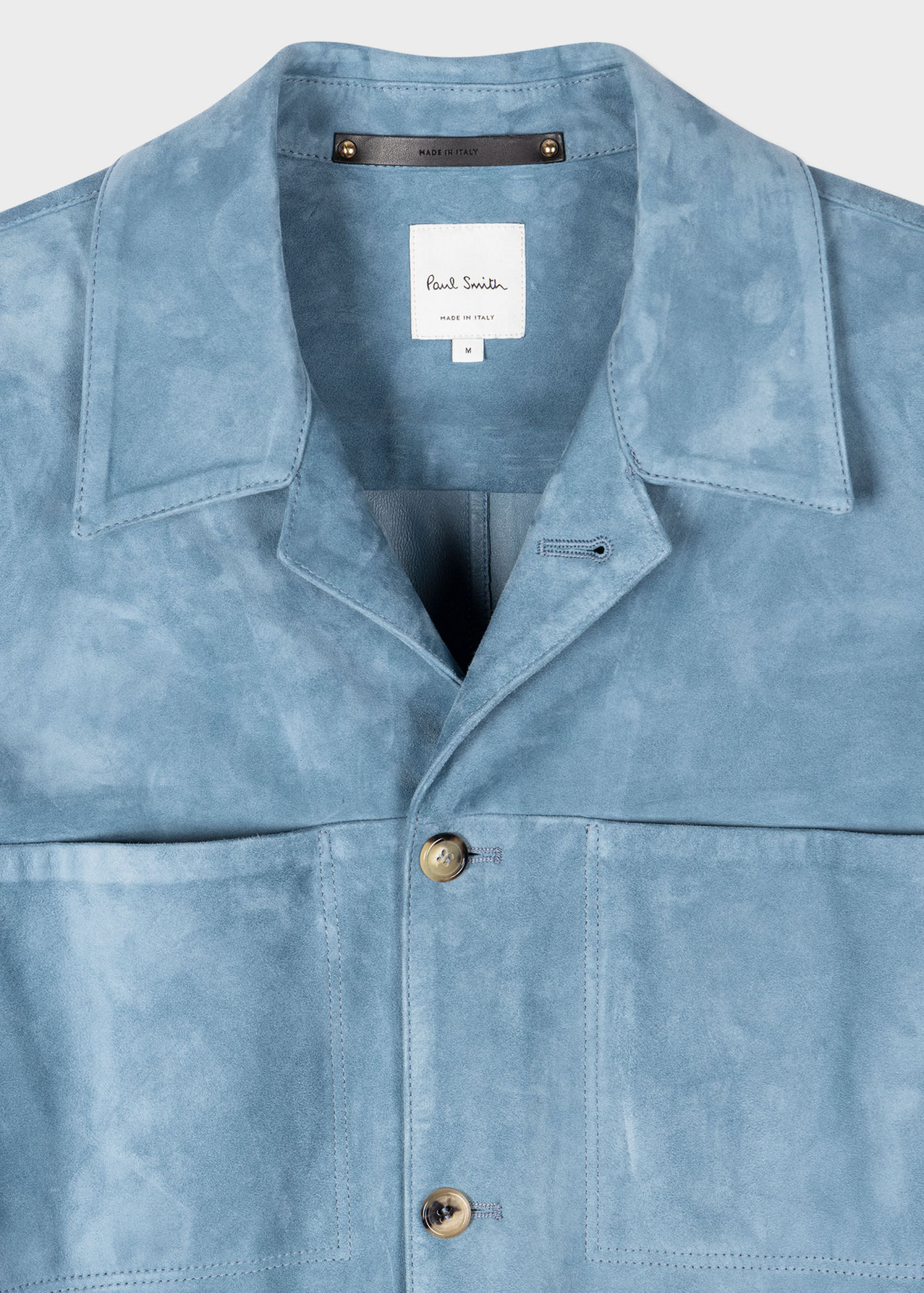 Shop Paul Smith Pleat Detailed Buttoned Overshirt In Blue