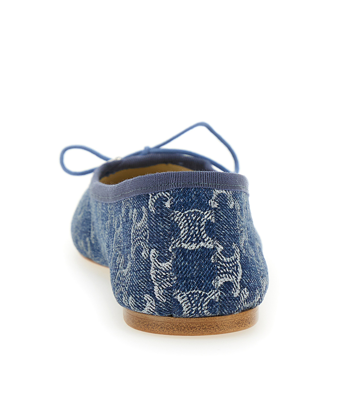 Celine Contrast-color Logo Flat Ballet Shoes In Black