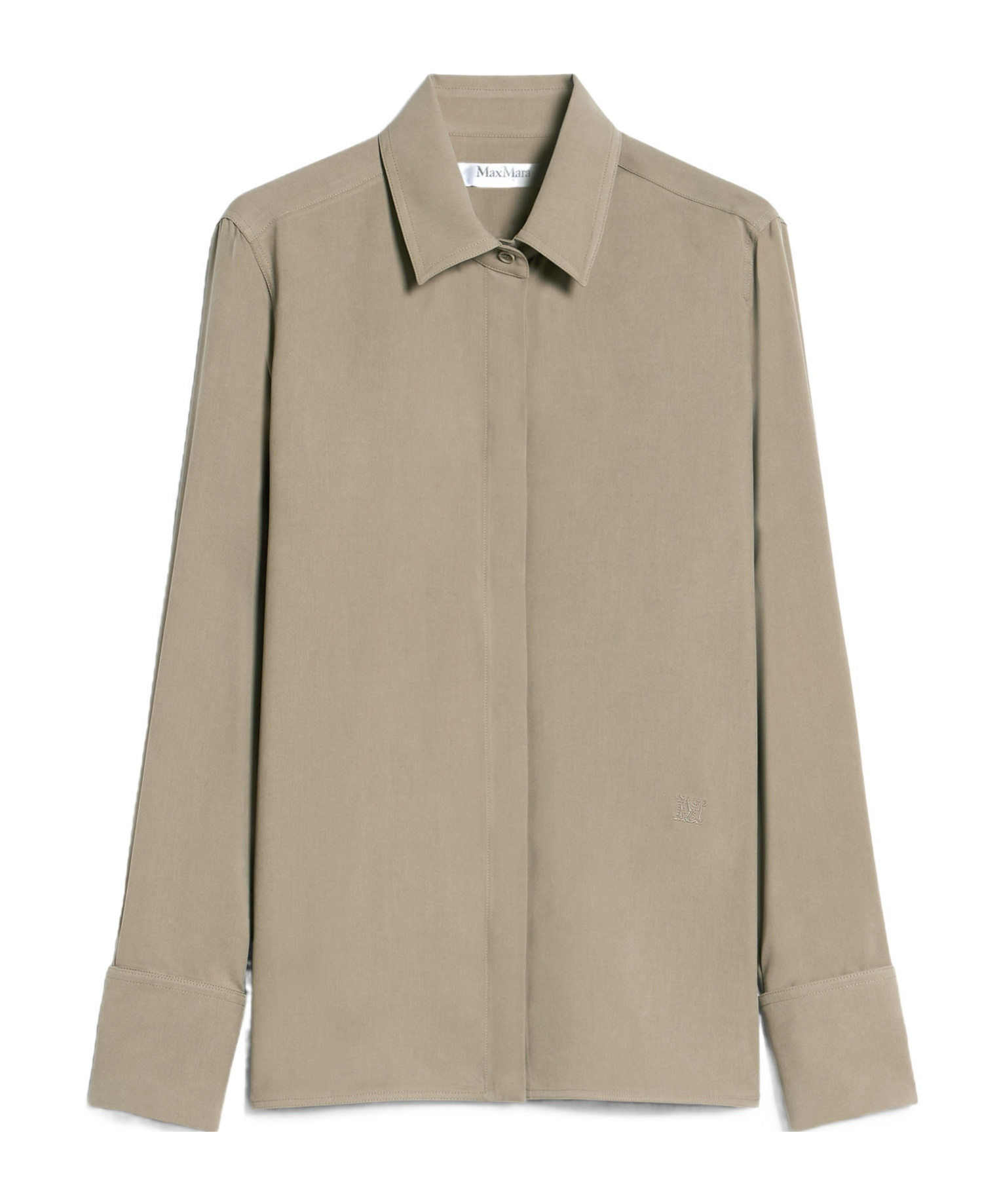 Max Mara Candia Washed Silk Button-front Shirt In Nude