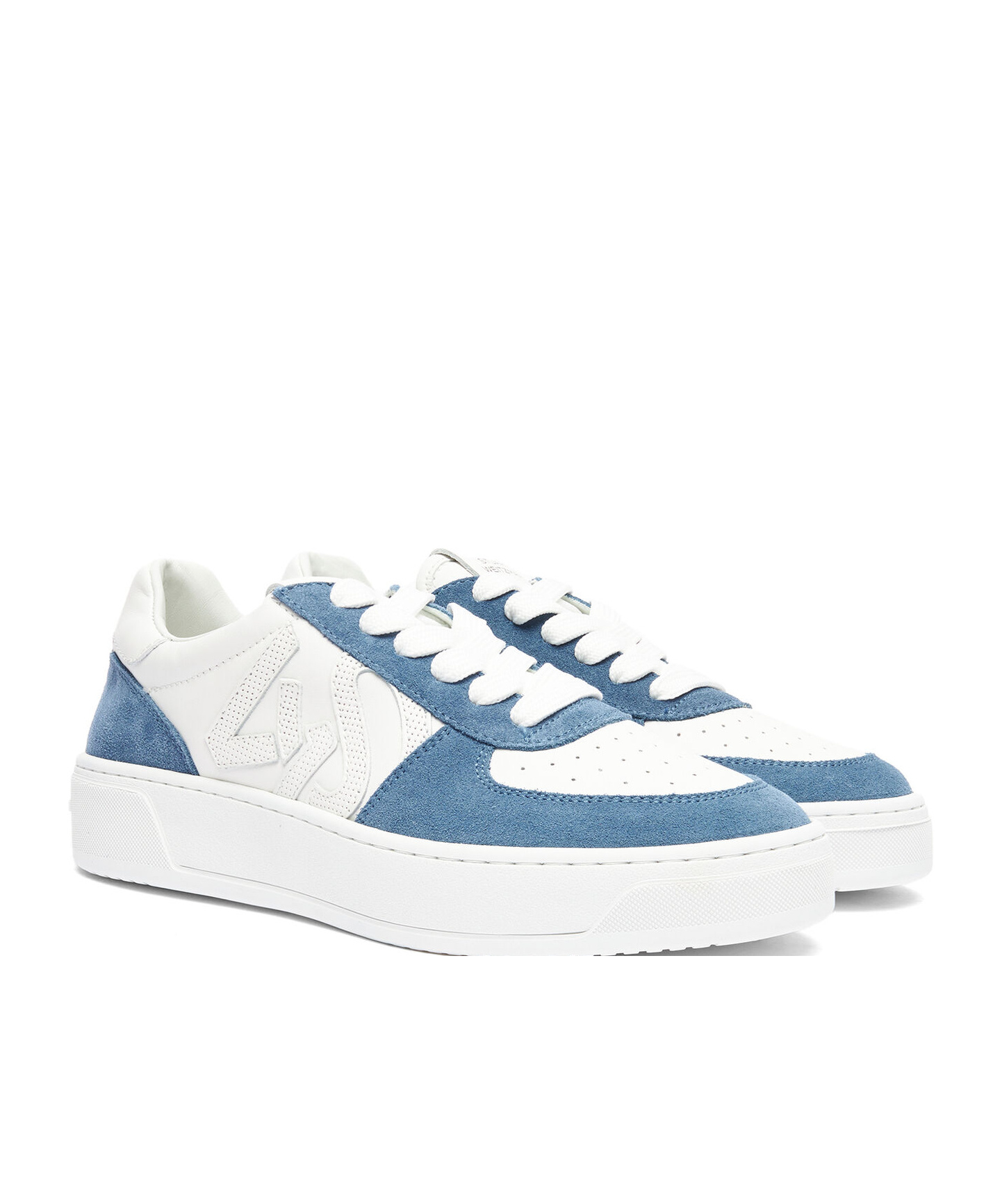 Stuart Weitzman Mixed Leather Courtside Low-top Sneakers In White