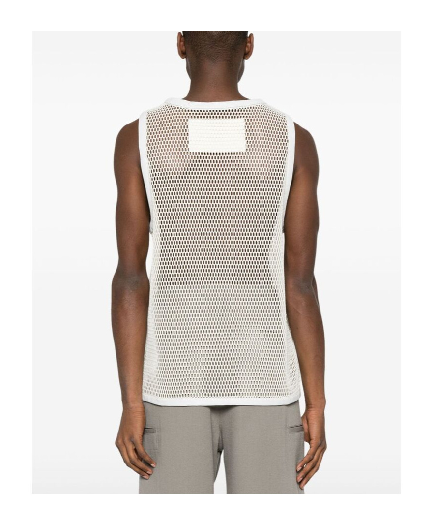 Jil Sander Open-knit Tank Top In White