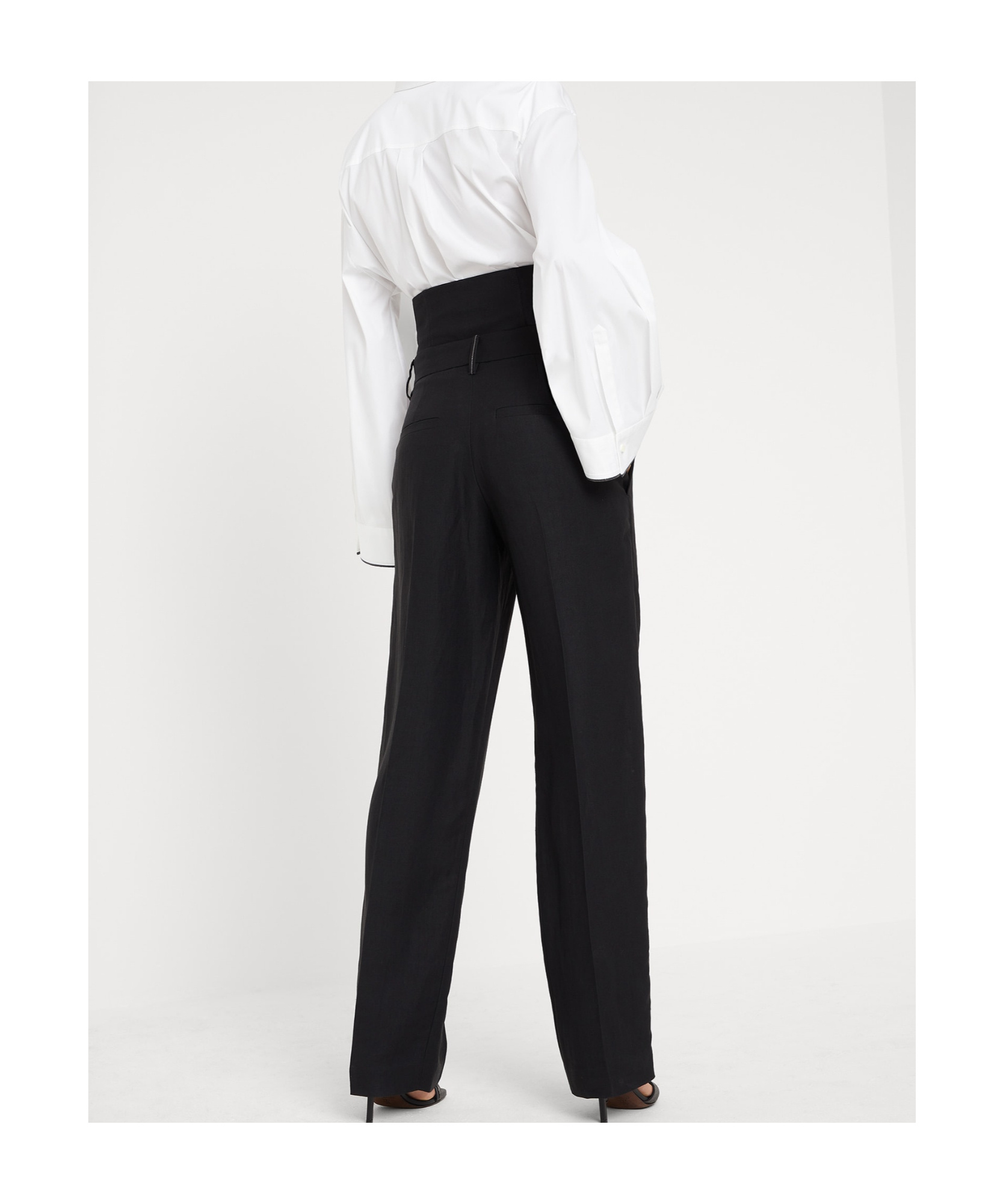 Brunello Cucinelli High-waisted Tailored Trousers In Black