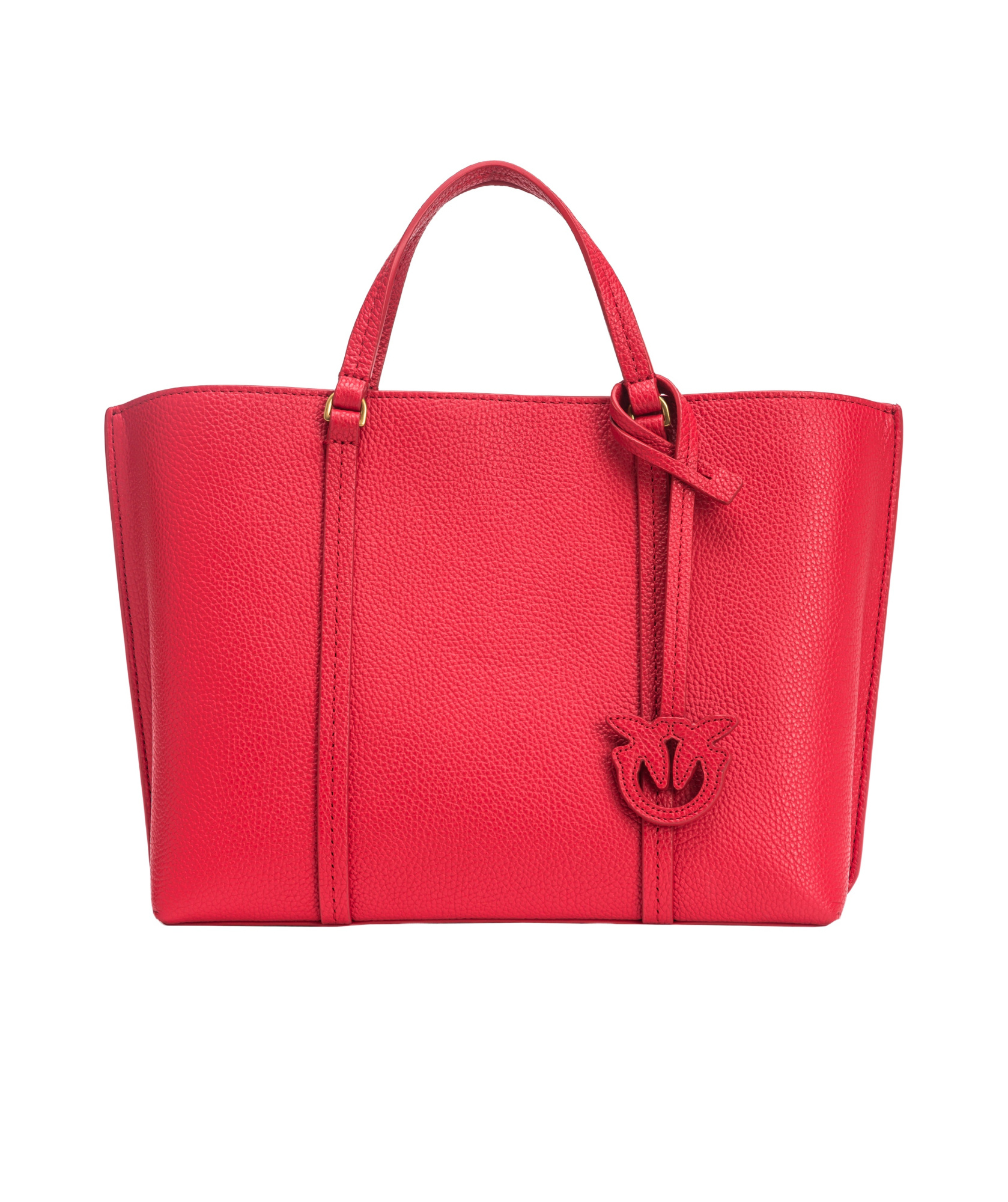 Pinko Carrie Logo Charm Tote Bag In Red