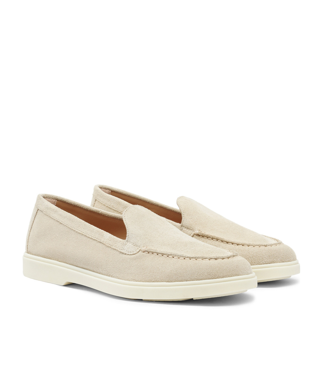 Santoni Suede Round-toe Loafers