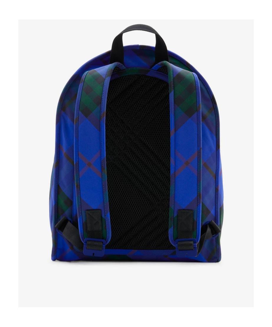 Burberry Straps Adjustables Checkered Pattern Front Pocket Handle In Blue