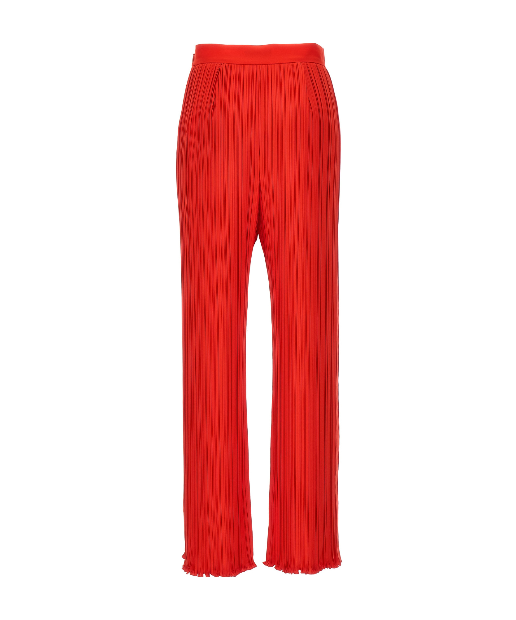 Shop Lanvin Pleated High Waist Trousers In Red