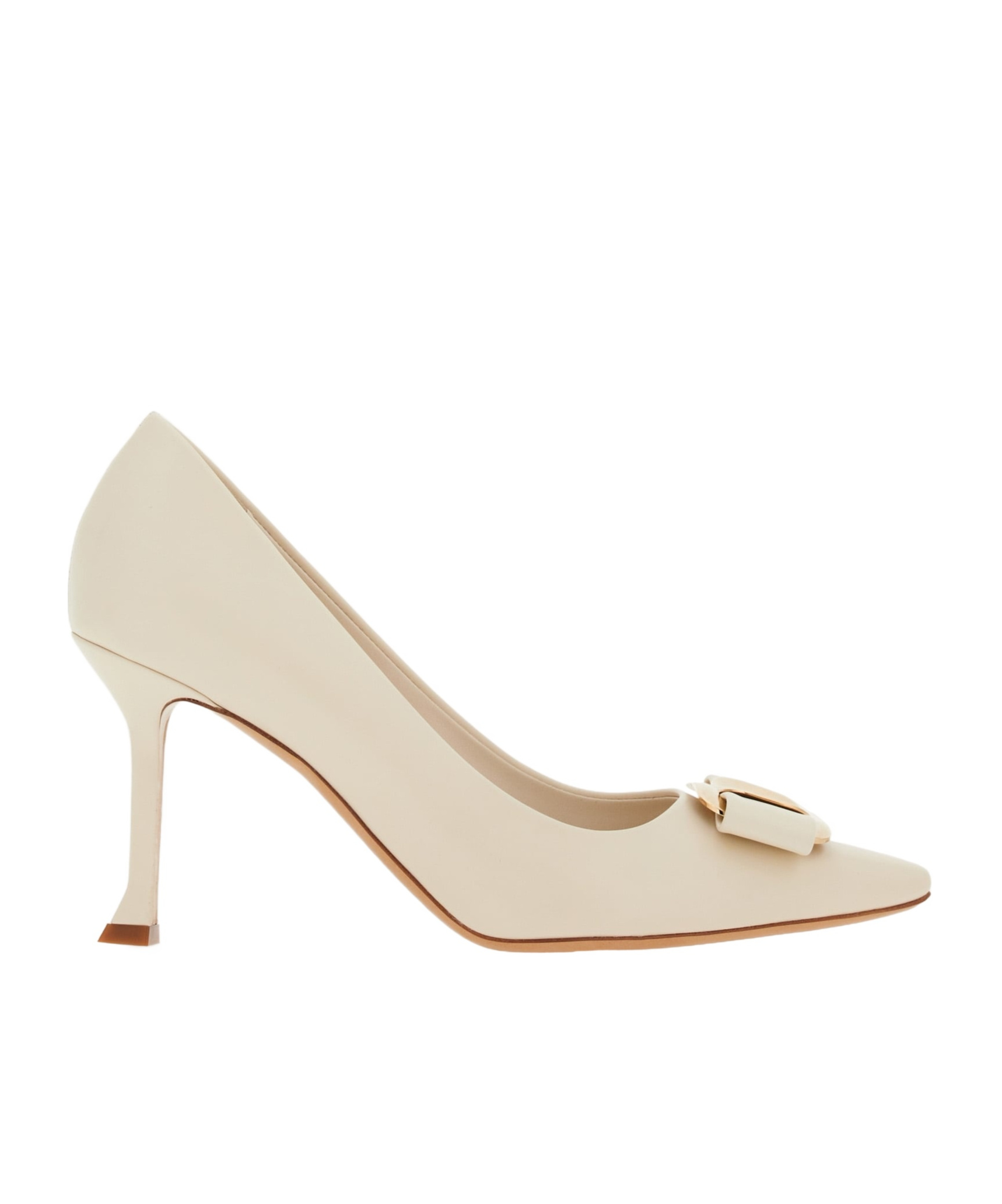 Ferragamo Logo High Heels In Nude