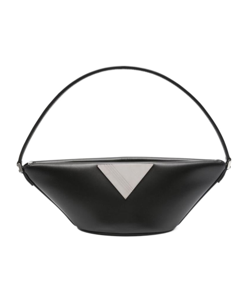 Attico Piccola Leather Shoulder Bag In Black