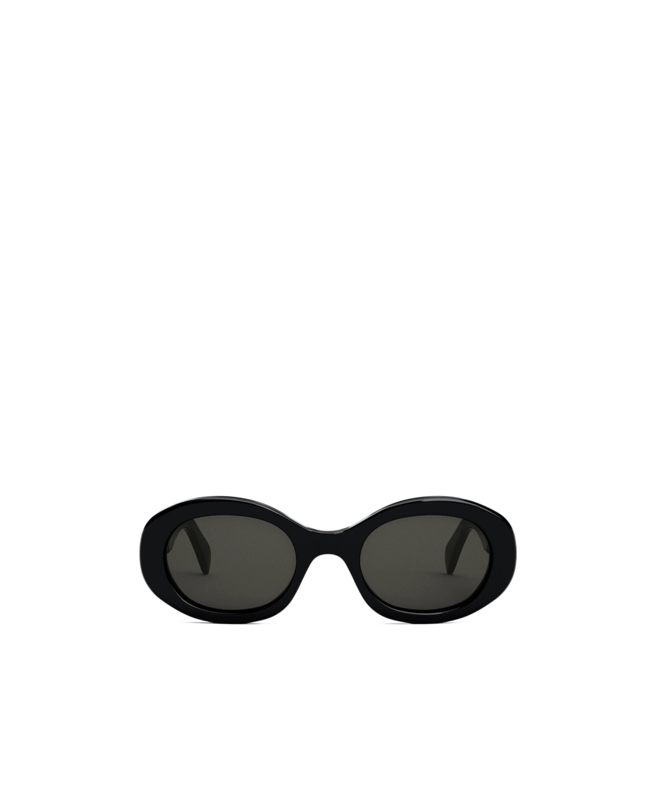 Celine Triomphe Logo Oval Acetate Sunglasses In Black