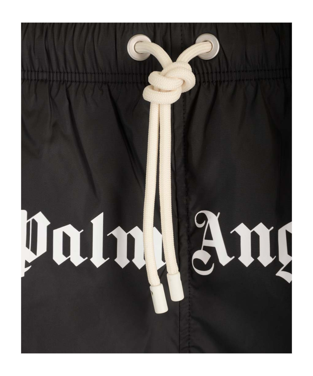 Palm Angels Logo Swim Shorts In Black