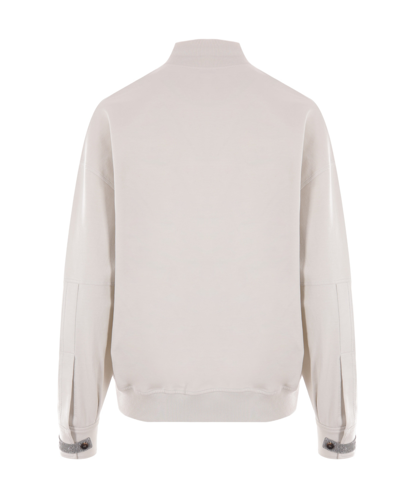 Brunello Cucinelli Zip-up Stretch-cotton Sweatshirt In White
