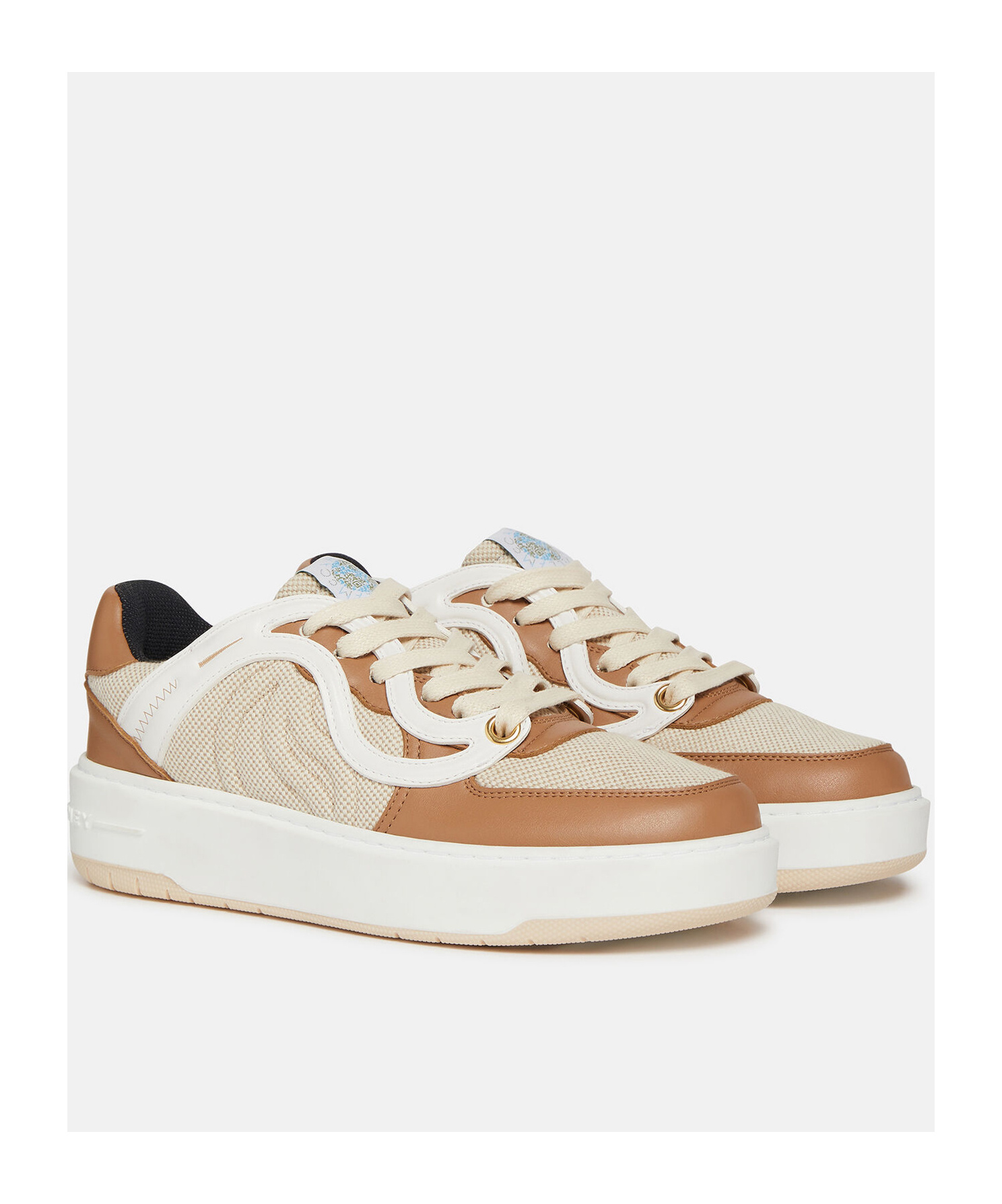Stella Mccartney Stella Mc Cartney Two Tone Alter Mat And Canvas S Wave 1 Sneakers In White