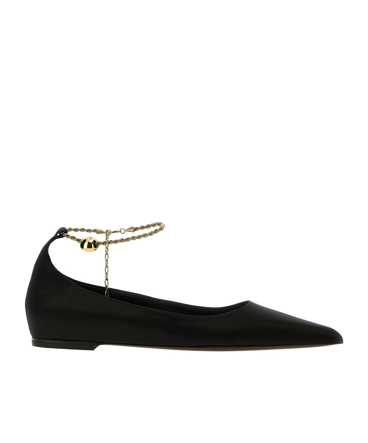 Ferragamo Dada Flache Schuhe Mit Spitzer Kappe Aus Satin In Black