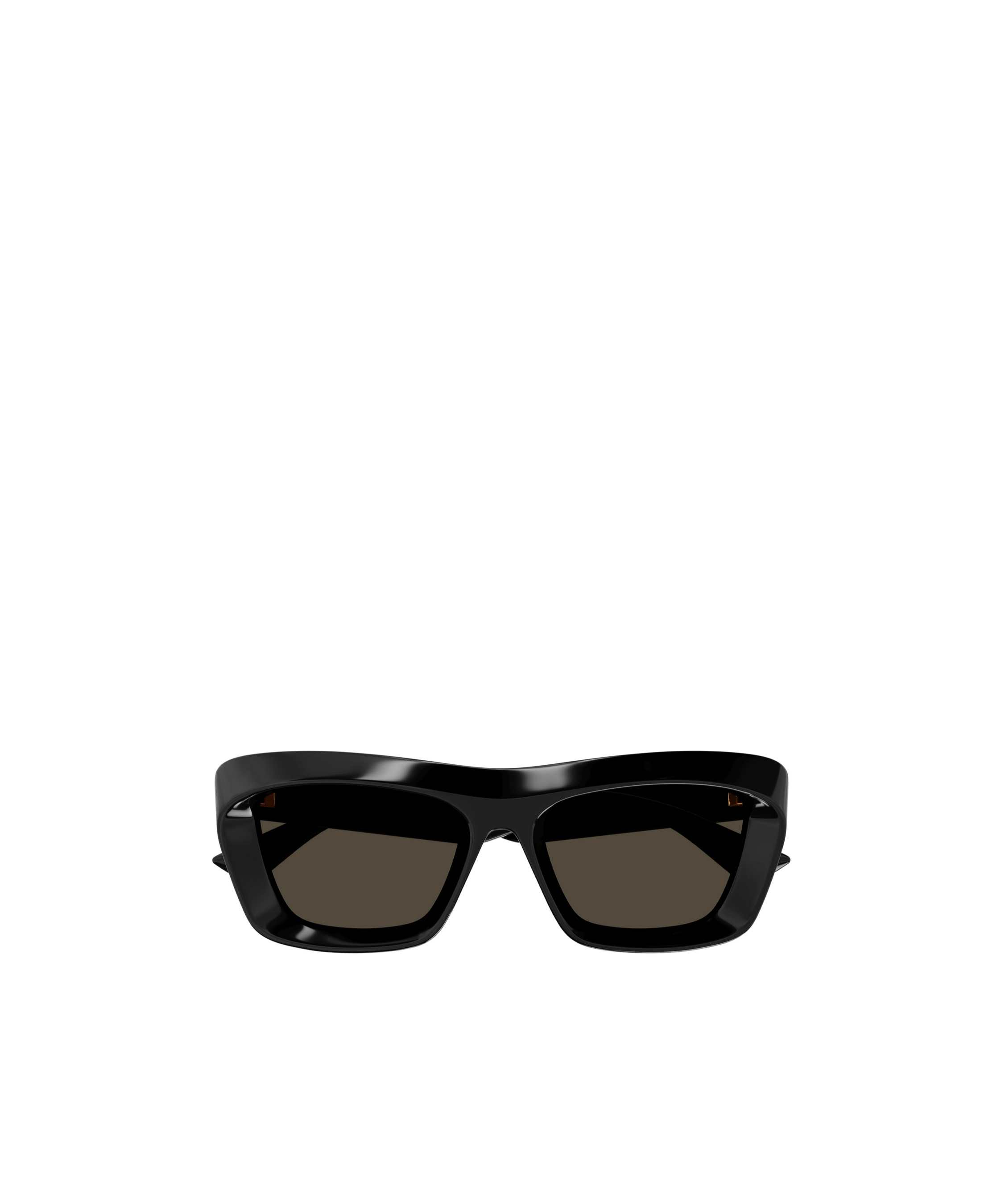 Bottega Veneta Beveled Acetate Rectangle Sunglasses In Black
