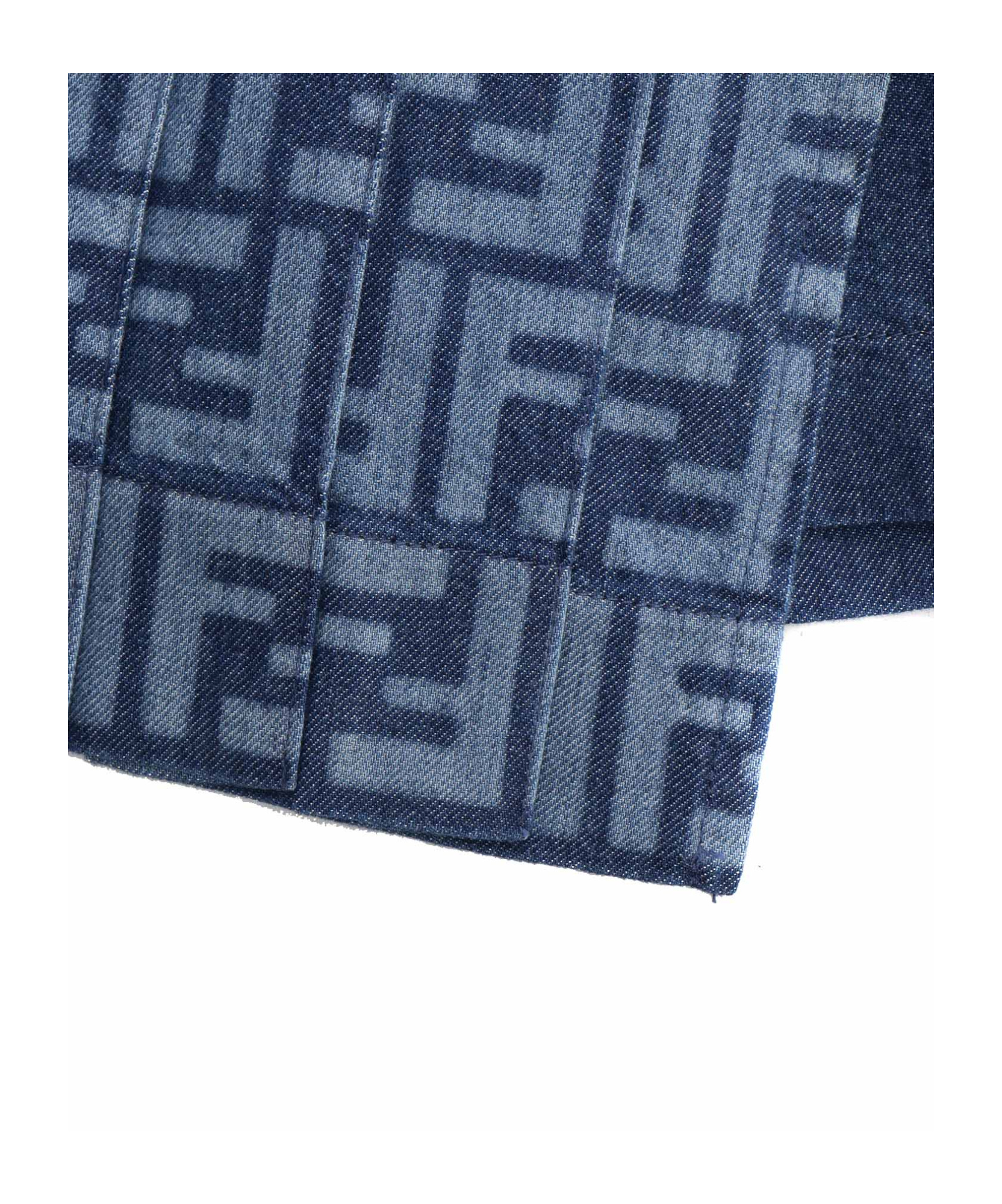 Fendi Ff-motif Denim Shorts In Blue