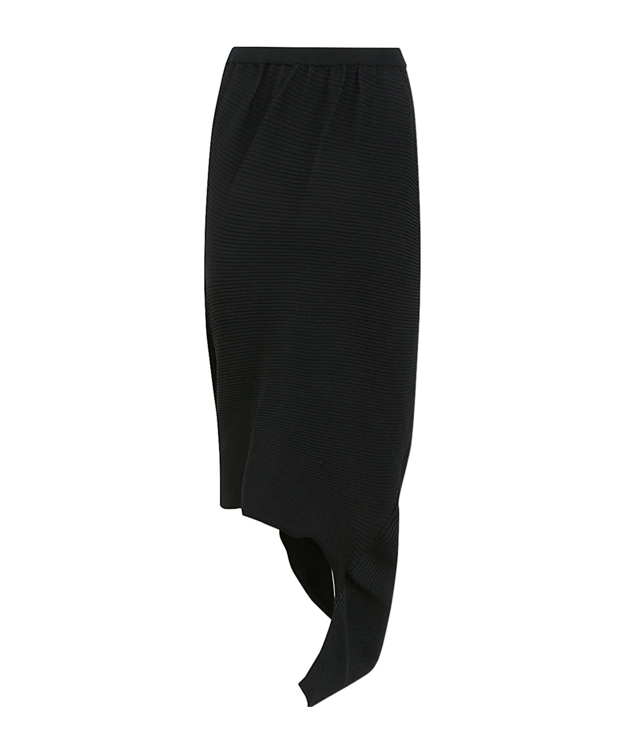 Issey Miyake Subdued Twisted Asymmetric Skirt In Black