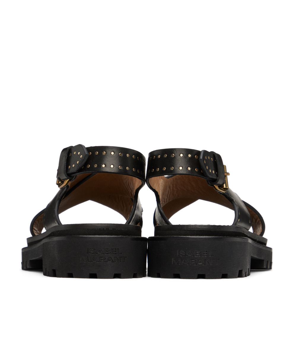 Isabel Marant Rivet Flat-soled Sandals In Black
