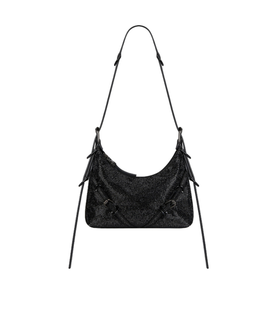 Givenchy Voyou Mini Shoulder Bag In Tumbled Leather In Black