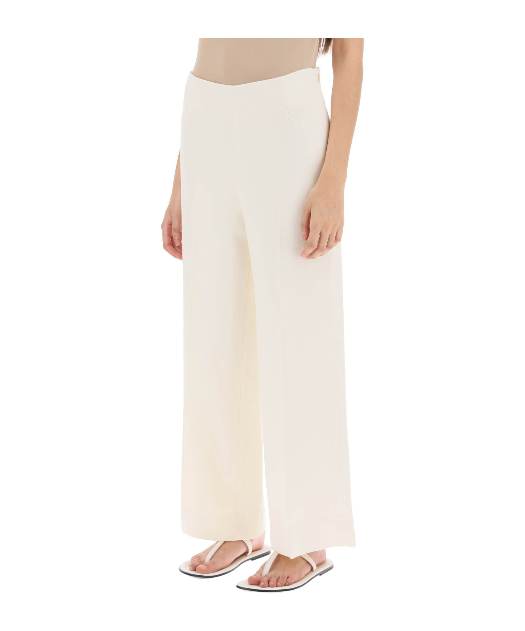 Totême Straight-leg Cropped Trousers In White