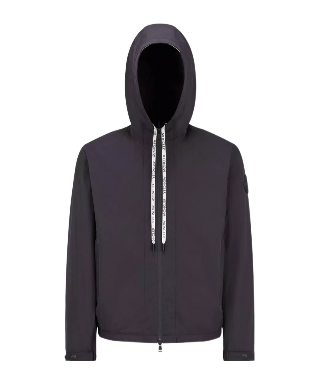 Moncler Drawstring Hooded Jacket In Black